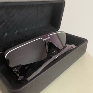 Balenciaga black shield glasses